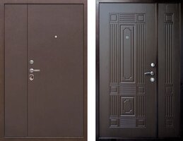 Металлическая дверь Бастион двупольная венге
